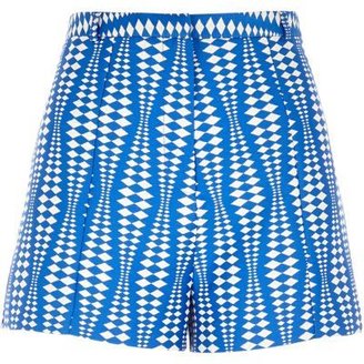 River Island Blue geometric print smart shorts