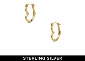 ASOS Gold Plated Sterling Silver Heart Creole Earrings - gold