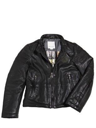 Diesel Kids - Padded Leather Moto Jacket