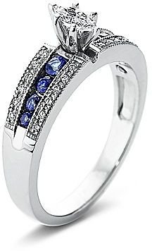 JCPenney FINE JEWELRY I Said Yes 1/3 CT. T.W. Diamond Sapphire Ring