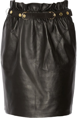 Adam Lippes Belted Leather Mini Skirt