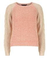 Dorothy Perkins Coral twist cable knit jumper