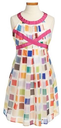 Armani Junior Chiffon Overlay Print Dress (Big Girls)