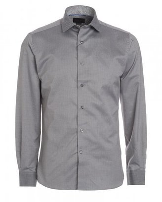 Duchamp Grey Graphite Contrast Cotton Shirt