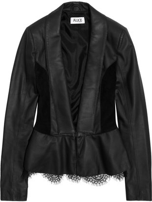 ALICE by Temperley Venus suede-paneled leather peplum jacket