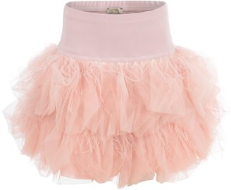 MonnaLisa Chic Girls Pink Tulle & Feather Skirt