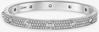 Cartier Love 18ct white-gold and diamond bracelet, Size: 18cm