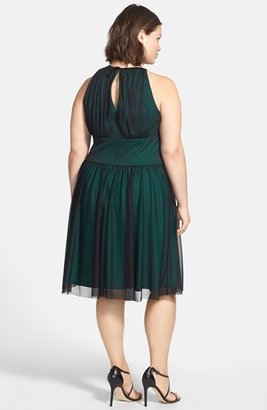 Jessica Howard Embellished Waist Shirred Dress (Plus Size)