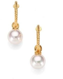 Majorica 10MM White Pearl Drop Earrings