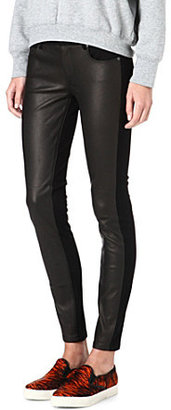 Paige DENIM Emily skinny mid-rise leather-panel trousers