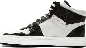 Common Projects Grey & Black Mid-Top Basketball Sneakers