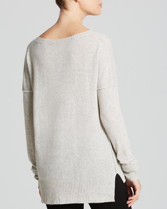 Aqua Cashmere Sweater - Love Embellished High/Low Crewneck