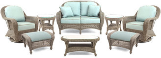 Sandy Cove Outdoor Wicker 8-Pc. Seating Set (1 Loveseat, 2 Swivel Gliders, 2 Ottomans, 1 Coffee Table and 2 End Tables)