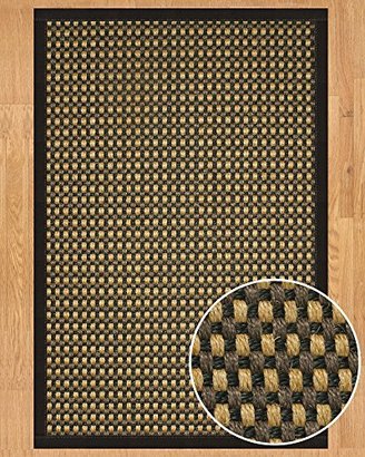 NaturalAreaRugs Seaside Collection Sisal Area Rug, Handmade in USA, 100% Sisal, Non-Slip Latex Backing, Durable, Stain Resistant, Eco/Environment-Friendly, (2 Feet 6 Inches x 8 Feet) Black Border