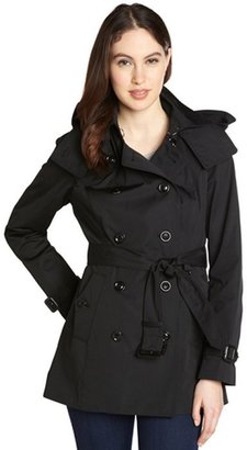 London Fog black cotton blend double breasted belted trench coat