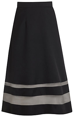 Miss Selfridge Organza Insert Skirt, Black