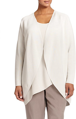 Eileen Fisher Eileen Fisher, Sizes 14-24 Silk & Cotton Long Cardigan