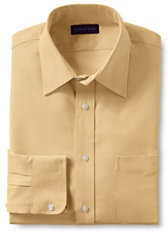 Classic Men's Big and Tall Long Sleeve Straight Collar Oxford Shirt-Yellow