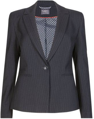 Marks and Spencer ButtonsafeTM Pinstriped 1 Button Blazer