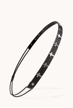 Forever 21 Faux Leather Cross Headband
