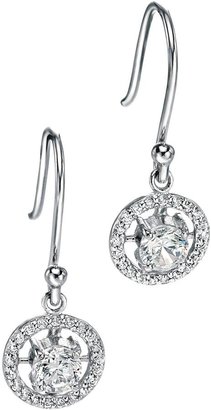 Fiorelli Sterling Silver Round Cubic Zirconia Earrings With Pave Surround