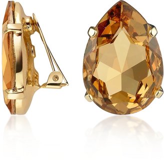 A-Z Collection Amber Tear-Drop Clip-On Earrings