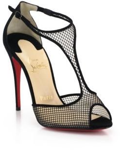 Christian Louboutin Suede & Mesh Sandals