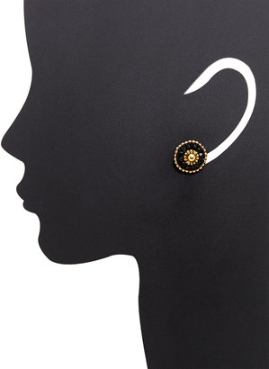 Miguel Ases Gold & Black Onyx Stud Earrings