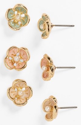 Stephan & Co Floral Stud Earrings (Set of 3) (Juniors)