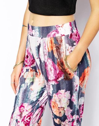 ASOS Peg Pants in Blurred Floral Print