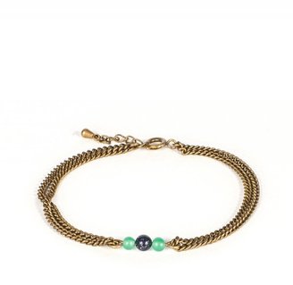 Leon Le Sursaut . Brass Bracelet with Agate Pearls