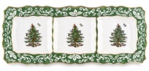 Spode Christmas Tree Embossed 3 Section Dish