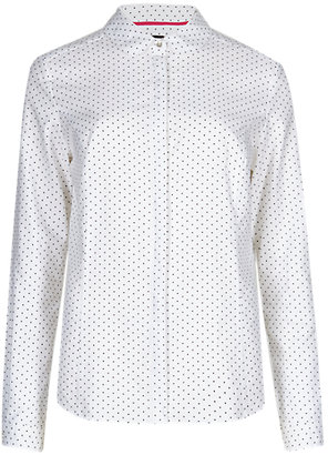 Marks and Spencer M&s Collection Pure Cotton No PeepTM Spotted Shirt