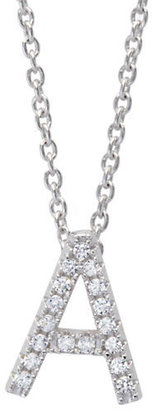 Crislu Micro Pave Initial A Charm Necklace - SILVER