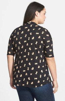 Lucky Brand 'Floating Leaf' Print Jersey Top (Plus Size)