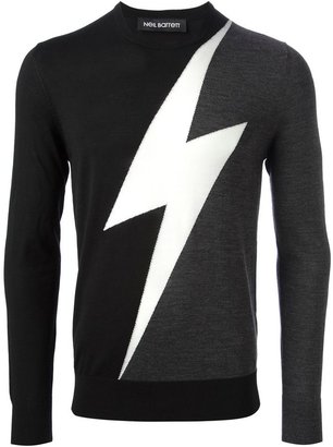 Neil Barrett lightning pattern sweater