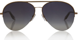Victoria Beckham Mid Grey Palomino Leather Aviator Sunglasses