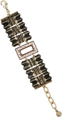Lulu Frost Wavelength enameled gold-tone crystal bracelet