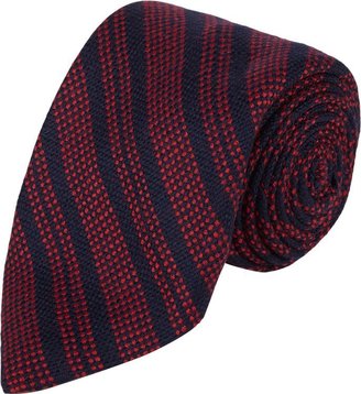 Barneys New York Textured-Stripe Jacquard Neck Tie-Red