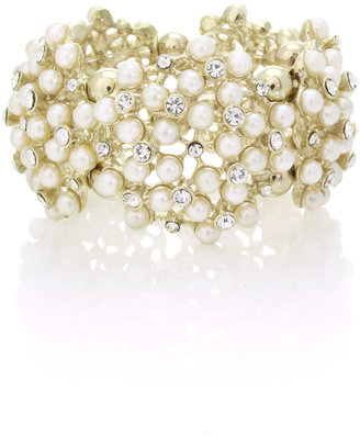 Oasis Pearl And Crystal Stretch Bracelet