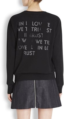 Current/Elliott Shrunken Jogger black printed sweatshirt