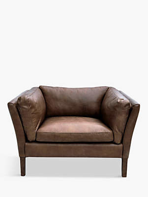 Halo Groucho Aniline Leather Armchair, Riders Cocoa