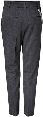Brunello Cucinelli Stretch Cotton Pants with Chain Detail Gr. XS