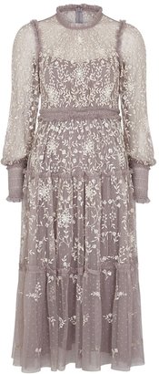 Needle & Thread Whitethorn Lilac Embroidered Tulle Dress