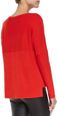 Helmut Lang Mixed-Rib Knit Pullover Sweater