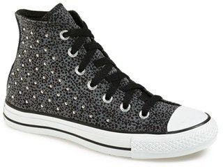 Converse Studded Animal Print Leather High Top Sneaker (Women)
