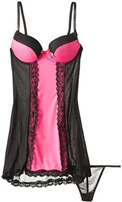Just Sexy Women's Sheer Moudled Cup Babydoll