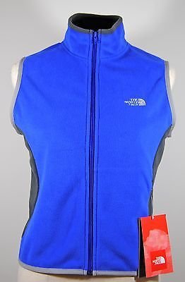The North Face Women's Short Wave Fleece Full Zip Vest Vibrant Blue Sz S M L XL