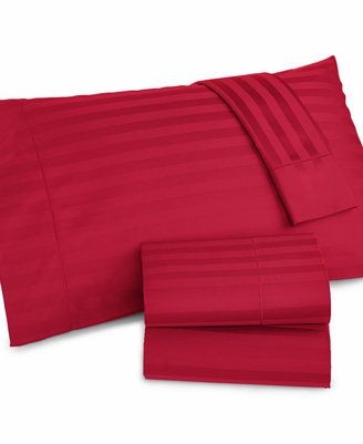 Charter Club CLOSEOUT! Damask Stripe Wrinkle Resistant 500 Thread Count Pima Cotton Extra Deep Pocket Pocket Full Sheet Set