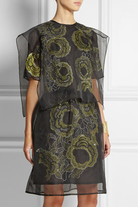 Michael Van Der Ham Embroidered silk-organza dress
